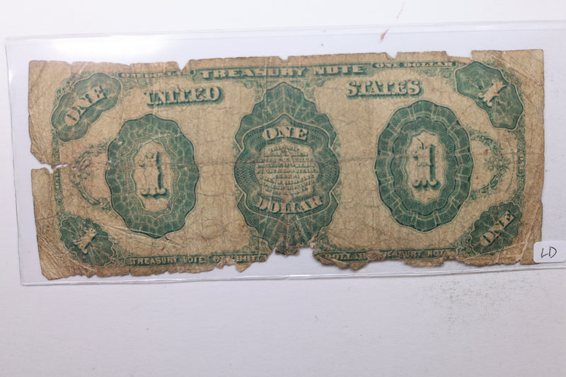 1891 $1., U.S. TREASURY NOTE., Poor Circulated Currency., Store