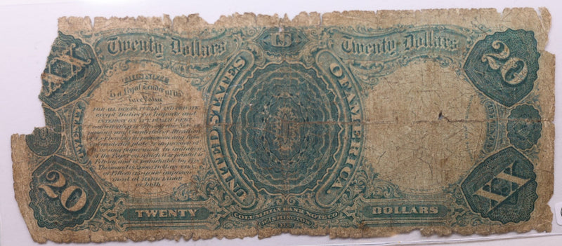 1875 $20., Legal Tender Note., Poor Circulated Currency., Store