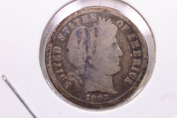 1893-O Barber Silver Dime., V.G., Store Sale #19210