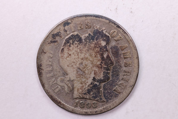 1893-S Barber Silver Dime., Good., Store Sale #19217