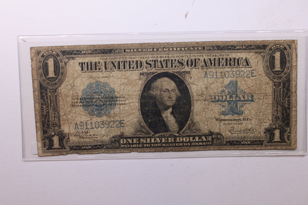 1923 $1 Silver Certificate., (Large)., "Horse Blanket"., Very Good., Store #LSC005