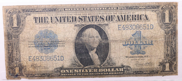 1923 $1 Silver Certificate., (Large)., "Horse Blanket"., Very Good., Store #LSC006