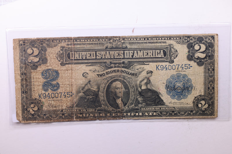 1899 $2 Silver Certificate., (Large)., Fine Circulated Note., Store