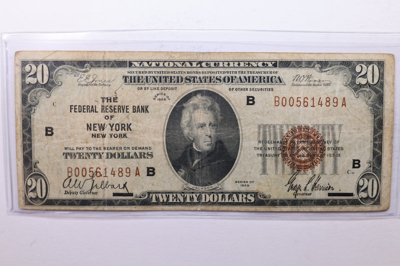 1929 National Currency., F.R.B. New York, NY.,  Circulated Note., Store