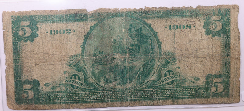 1902 $5, National Bank, Boston, MA., #985., Circulated., Store #LNB002