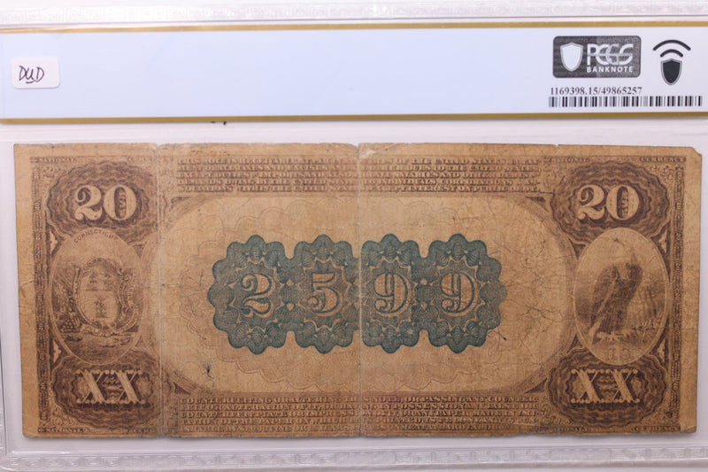 1882 $20, National., WALLINGFORD, CT., #2599., PCGS F-15., Store #LGNB005