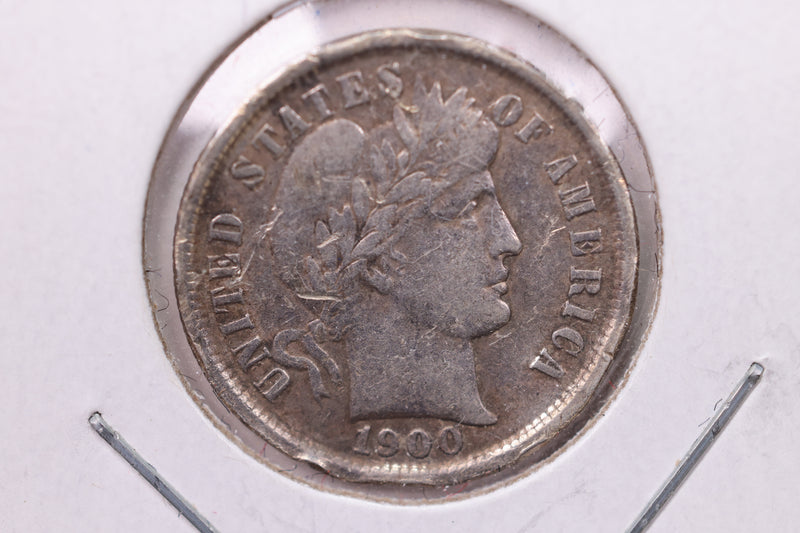 1900 Barber Silver Dime., V.F. Details., Store Sale