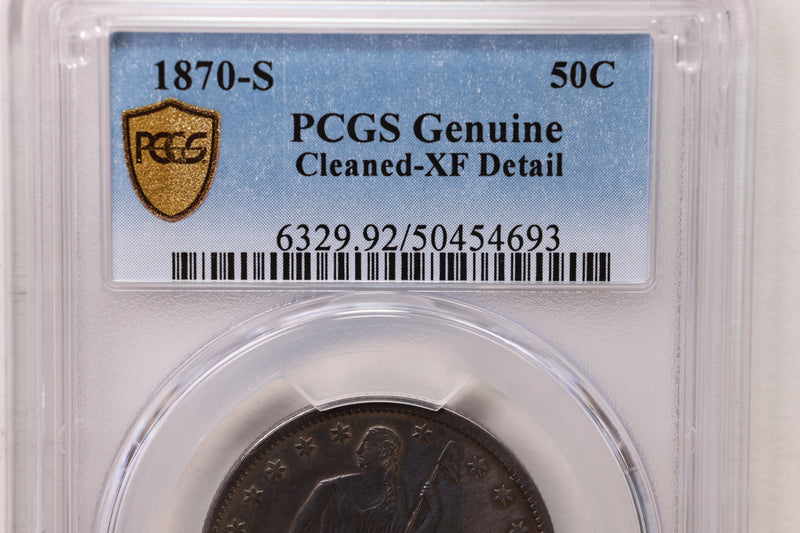 1870-S Seated Liberty Half Dollar., PCGS XF Details., Store