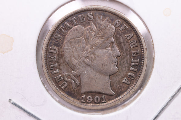 1901 Barber Silver Dime., X.F+., Store Sale #19378