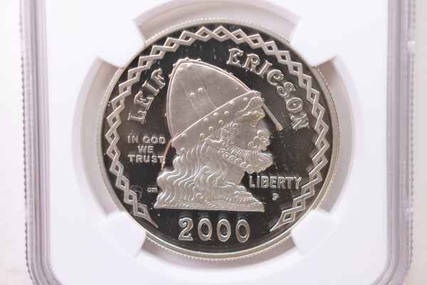 2000-P Leif Ericson Millennium., Silver Commemorative., NGC PF-69., Store #GMC008