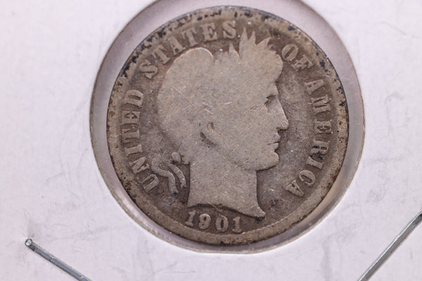 1901 Barber Silver Dime., V.G.., Store Sale #19382