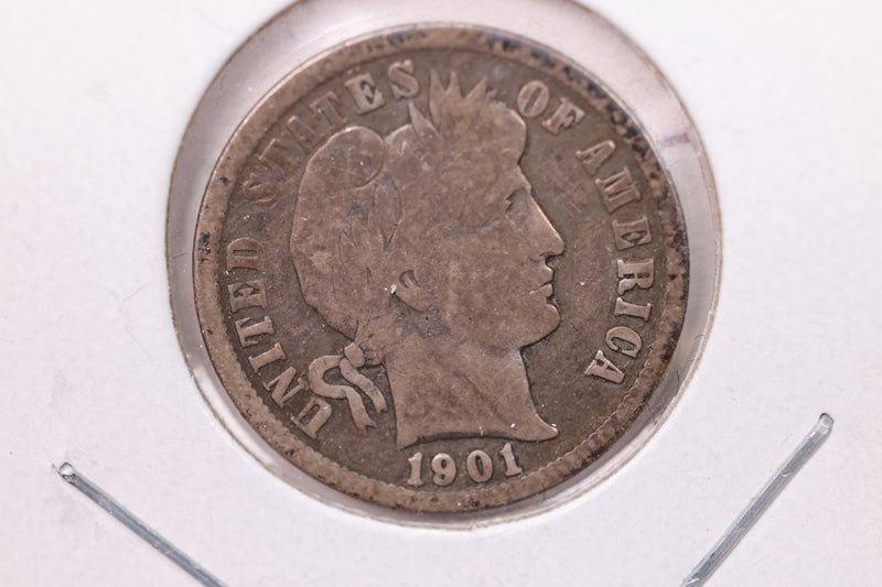 1901-O Barber Silver Dime., V.G., Store Sale