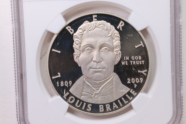 2009-P, Louis Braille., Silver Dollar Commemorative., NGC PF-69., Store #GMC018