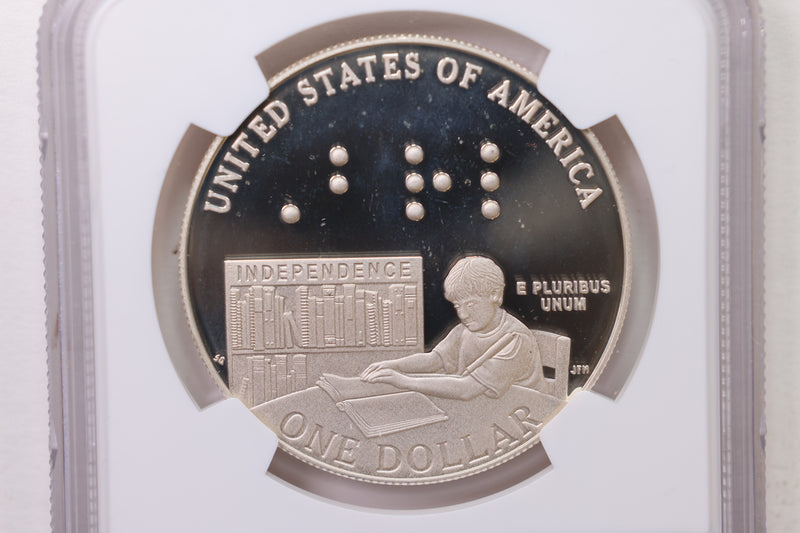 2009-P, Louis Braille., Silver Dollar Commemorative., NGC PF-69., Store