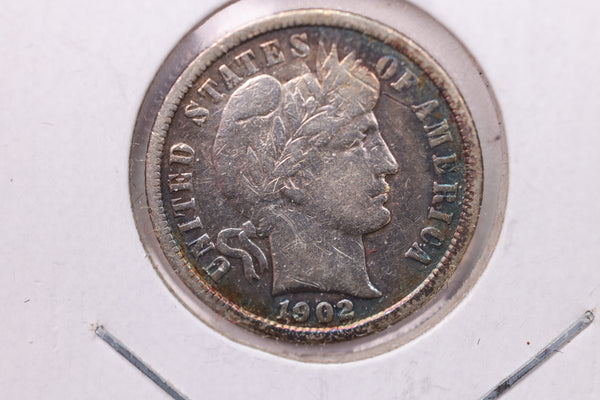 1902 Barber Silver Dime., V.F. Details., Store Sale #19399