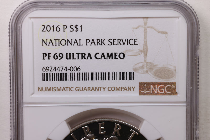 2016-P, National Park Service., Silver Commemorative., NGC PF-69., Store