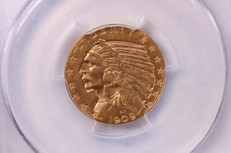 Various Dates., $5 Gold Indian., 'Half Eagle'., PCGS MS-62., Store