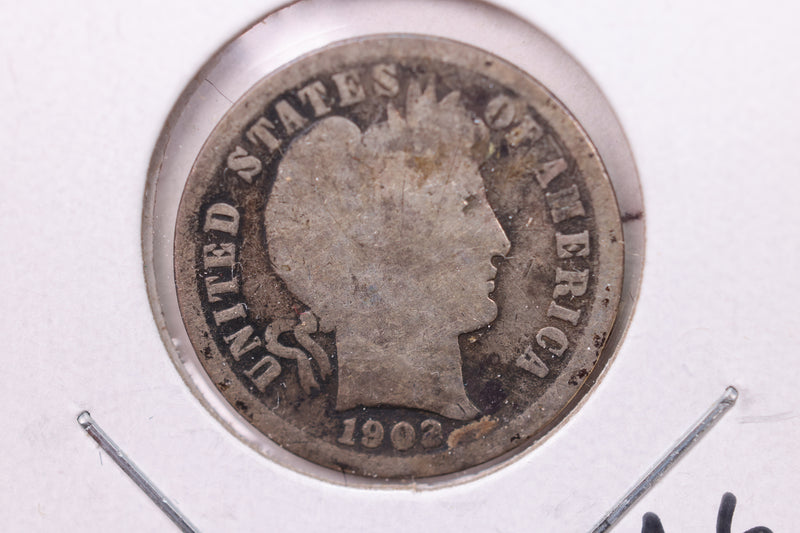 1902-S Barber Silver Dime., Good., Store Sale