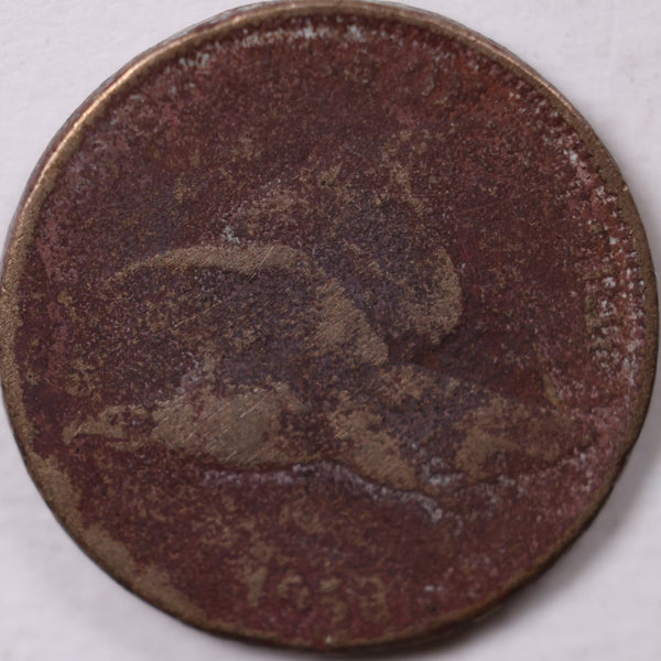 1858, Flying Eagle Cent, Poor Circulated Coin, Store #CT0001