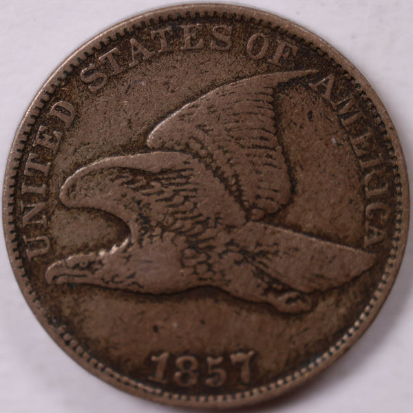 1857, Flying Eagle Cent, Very Fine+ Circulated Coin, Store #CT0002