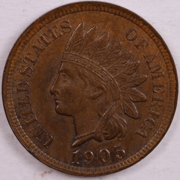 1905, Indian Head Cent, About Uncirculated Coin, Store #CT0005