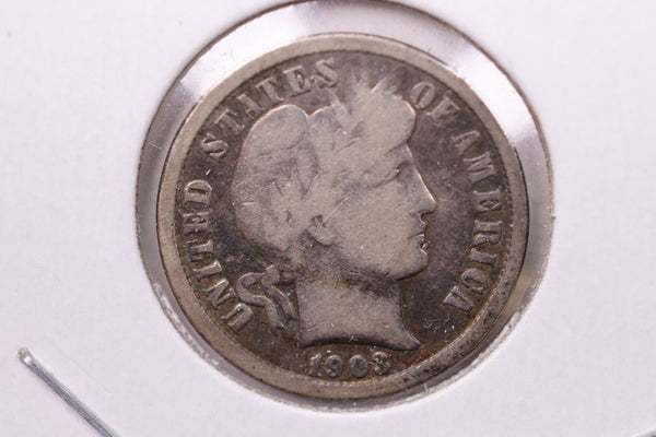 1903-O Barber Silver Dime., V.G., Store Sale #19430