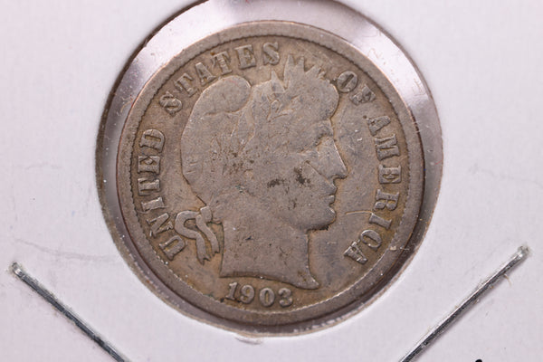 1903-O Barber Silver Dime., V.G., Store Sale #19431