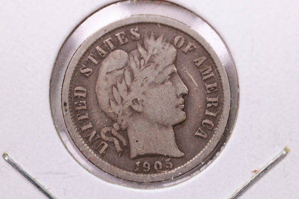 1905 Barber Silver Dime., Fine., Store Sale #19450