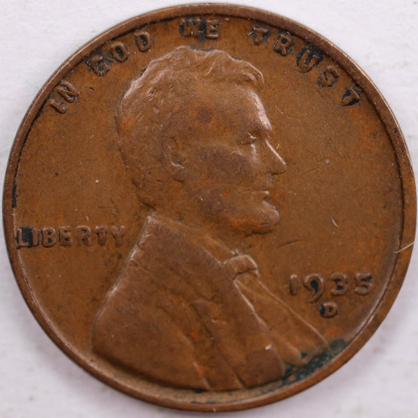 1935-D Lincoln Wheat Cent, Very Fine Circulated Coin, Store #CT0079