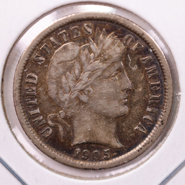 1905-S Barber Silver Dime., X.F+., Store Sale #19461