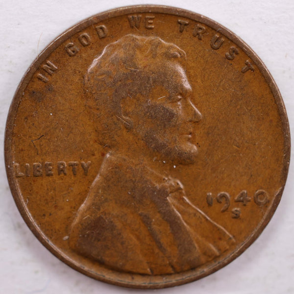 1940-S Lincoln Wheat Cent, Very Fine Circulated Coin, Store #CT0087