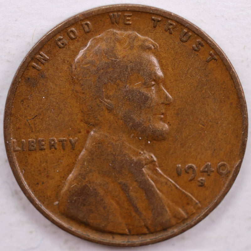 1940-S Lincoln Wheat Cent, Very Fine Circulated Coin, Store