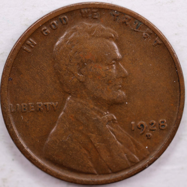 1928-S Lincoln Wheat Cent, Extra Fine Circulated Coin, Store #CT0092