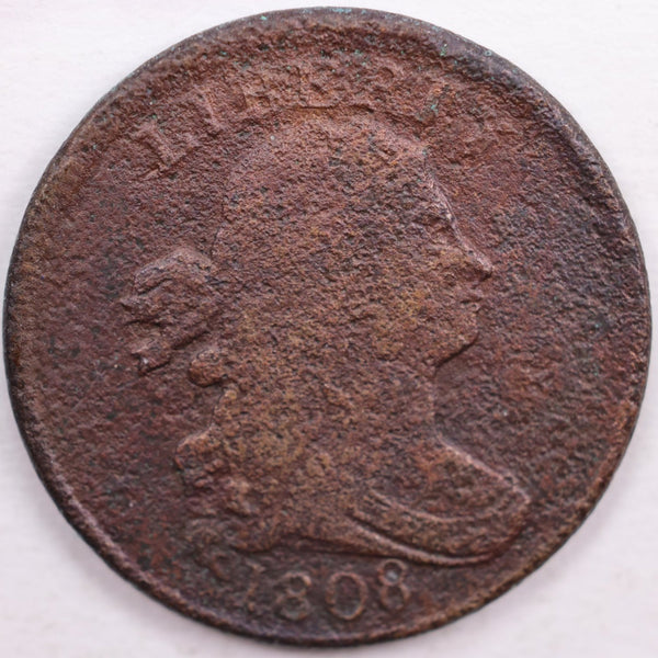 1808 Draped Bust Half Cent, Very Fine Circulated Coin, Store #HT0002