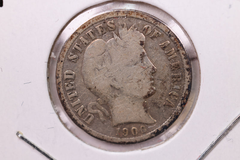 1906-D Barber Silver Dime., V.G., Store Sale