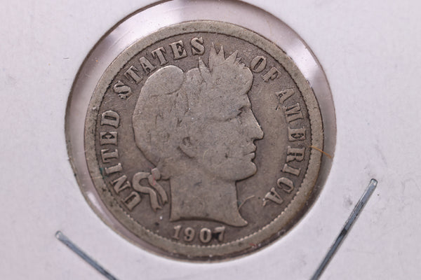 1907 Barber Silver Dime., V.G., Store Sale #19501