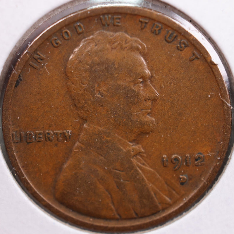 1912-D Lincoln Wheat Cent, Very Fine Circulated Coin, Store