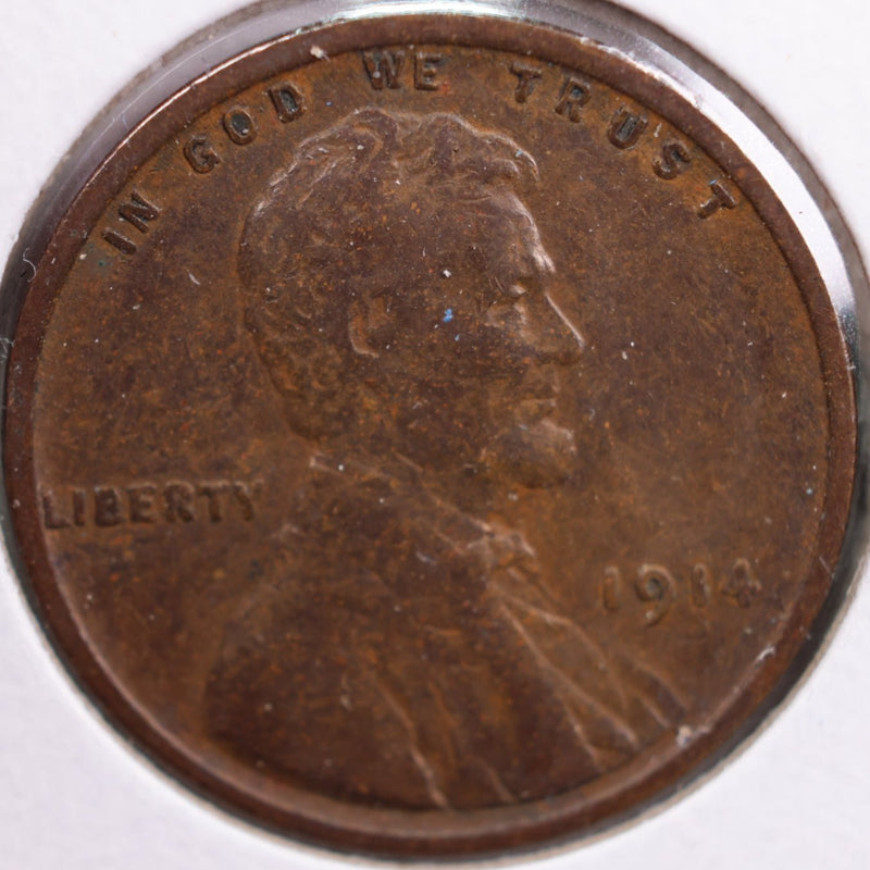 1914 Lincoln Wheat Cent, Fine+ Circulated Coin, Store