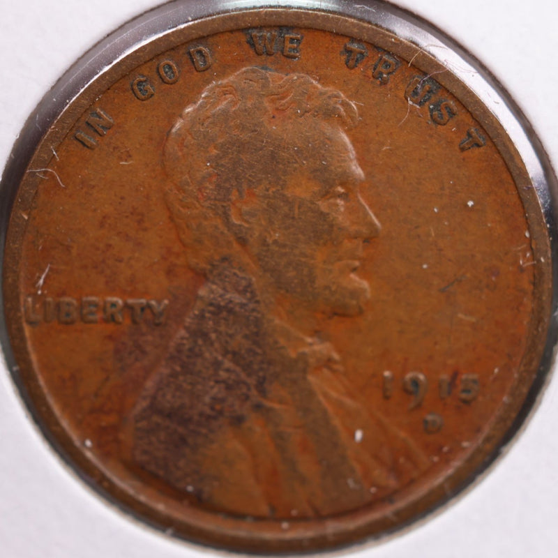 1915-D Lincoln Wheat Cent, Fine+ Circulated Coin, Store