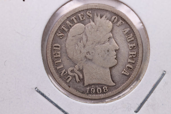 1908-D Barber Silver Dime., Fine., Store Sale #19517