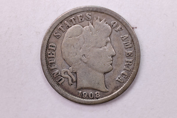 1908-D Barber Silver Dime., Fine., Store Sale #19518