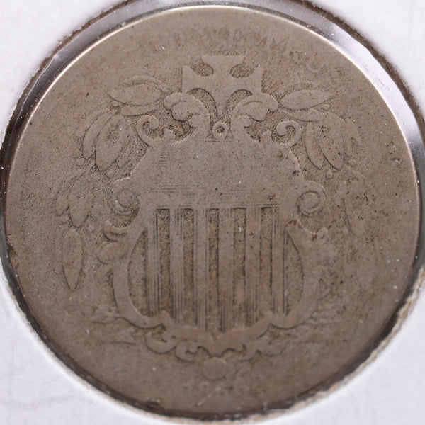 1866 Shield Nickel, About Good Circulated Coin, Store #NL002