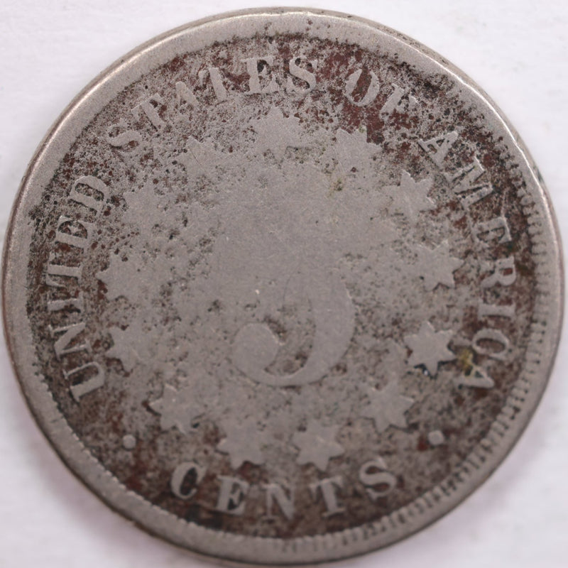 1867 Shield Nickel, Fair Circulated Coin, Store