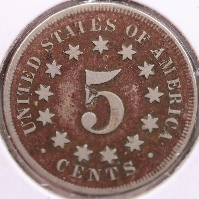 1867 Shield Nickel, Very Good Circulated Coin, Store