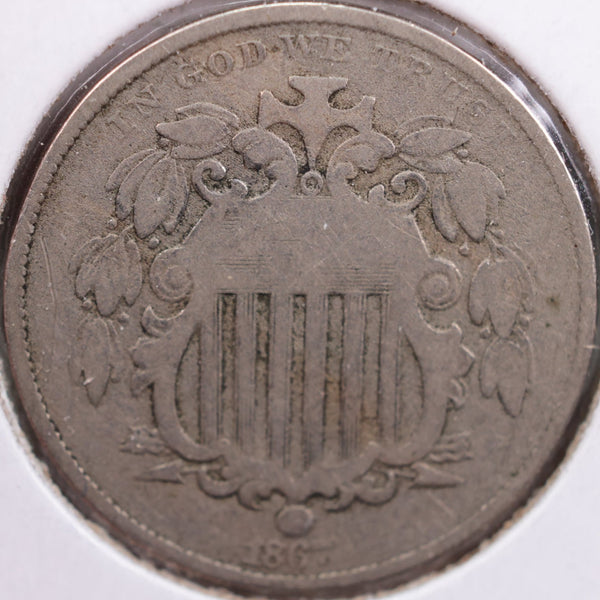 1867 Shield Nickel, Good Circulated Coin, Store #NL006