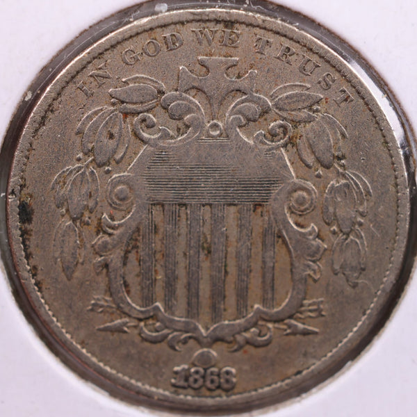 1868 Shield Nickel, Fine Circulated Coin, Store #NL008