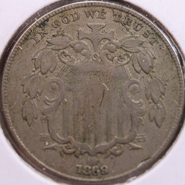 1869 Shield Nickel, Fine Circulated Coin, Store #NL009