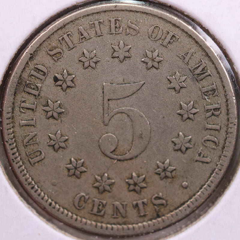 1870 Shield Nickel, Fine Circulated Coin, Store