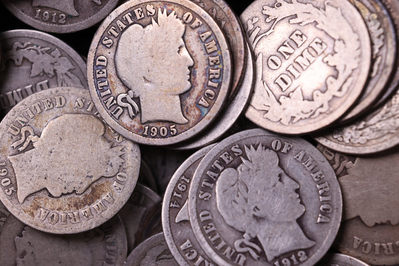 1892-1916 Barber Silver Dime Rolls., Store Sale