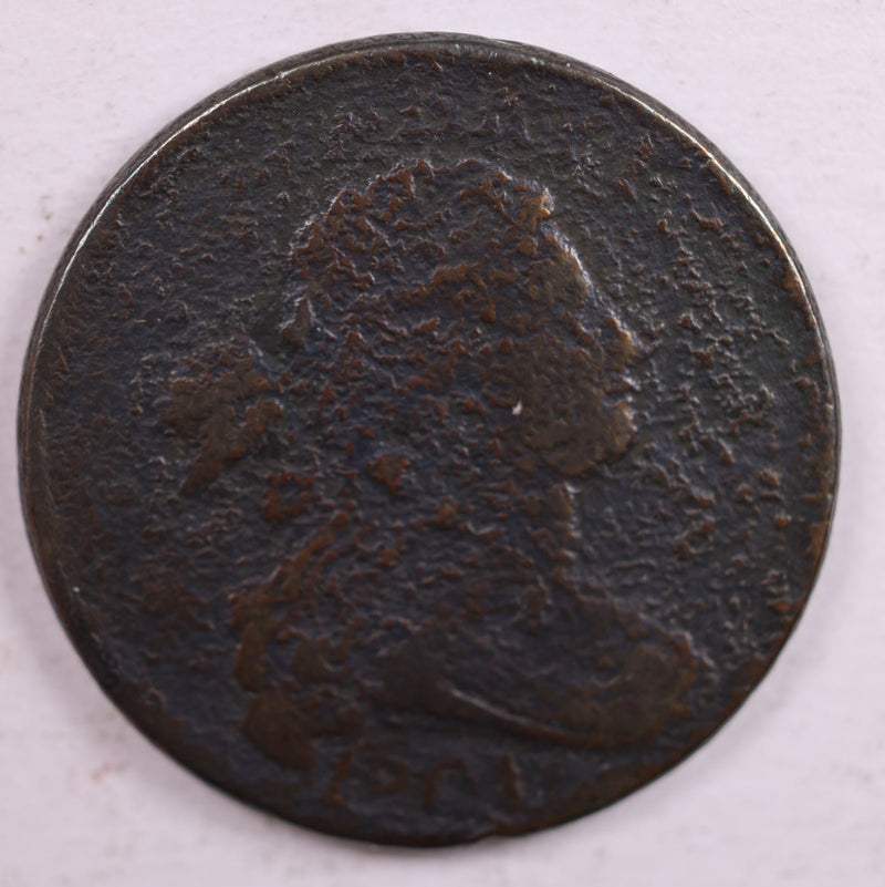 1801 Draped Bust., Large Cent., Very Good Details Coin., Store Sale